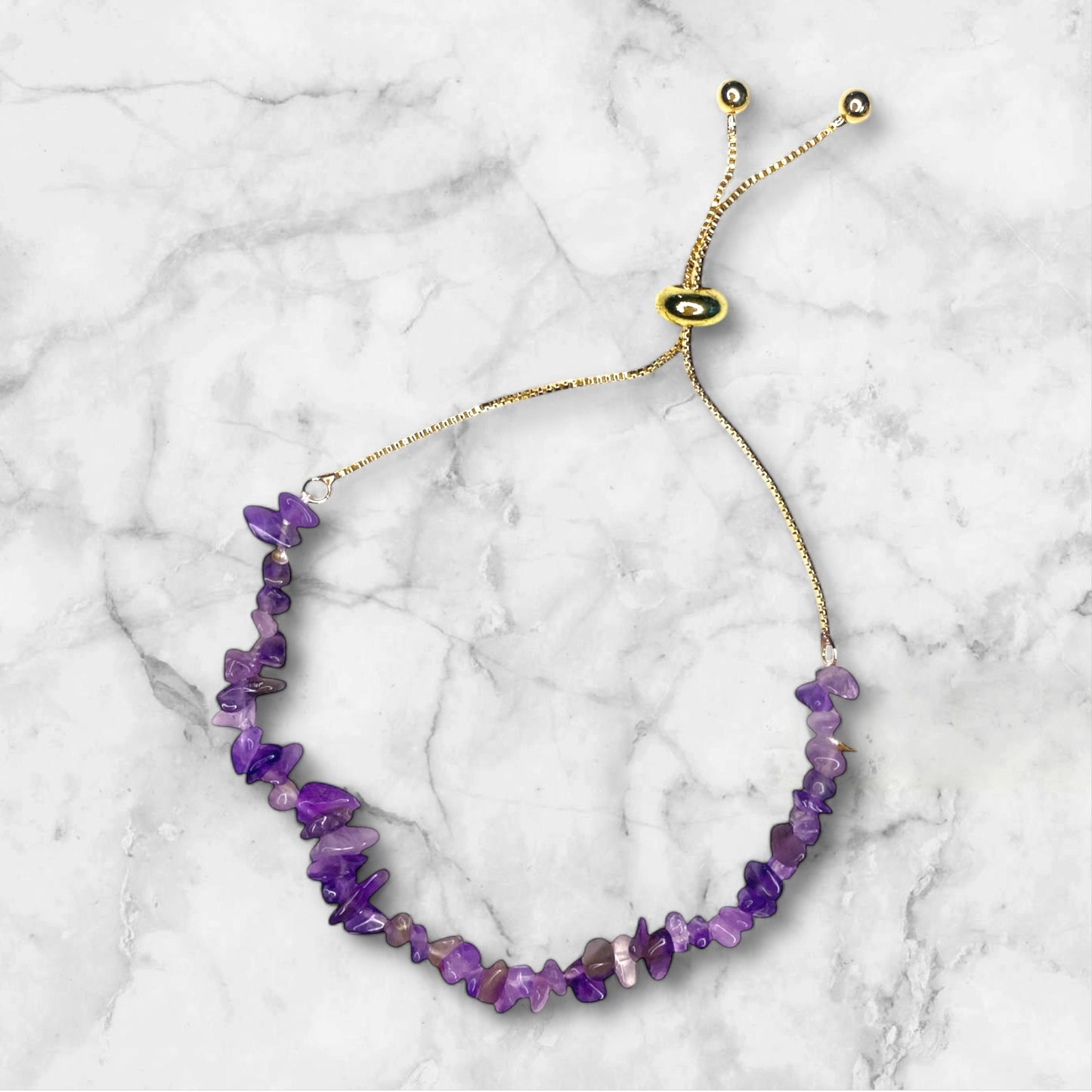 Armband gold Naturstein | lila